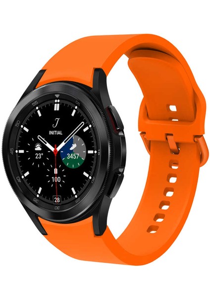Samsung Galaxy Watch Fe Uyumlu (20MM) Kavisli Silikon Kordon-50 Turuncu