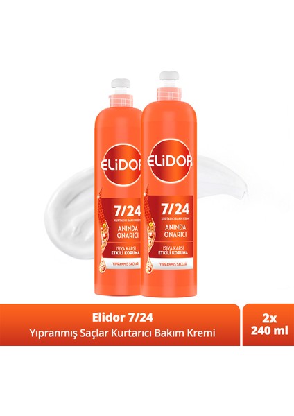 7/24 Kurtarıcı Saç Bakım Kremi Anında Onarıcı Yıpranmış Saçlar 240 ml X2 fırsatları