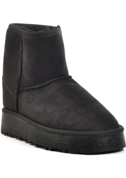 Poliüretan Siyah Süet Kadın Bot