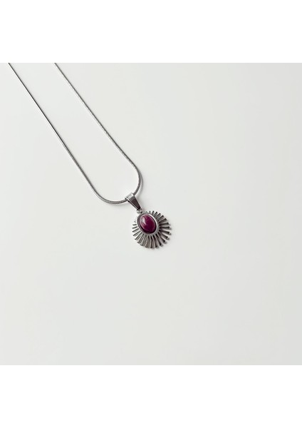 Roch Purple G. Steel Necklace | Çelik Kolye