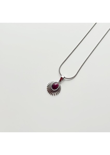 Roch Purple G. Steel Necklace | Çelik Kolye