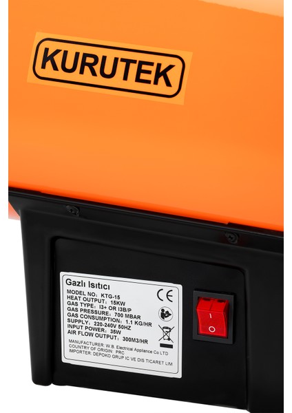 Ktg-15 Taşınabilir Gazlı Isıtıcı