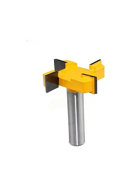 Düz Kesici Kılavuz 6 mm Uçları Ahşap Freze İçin 6X7.94X40X46 Ahşap Yönlendirici Bit 1/4 "6mm Shank 4 Kenar T Tipi Planya Kesici Ağaç İşleme Aleti Ahşap Endüstriyel Sınıf Freze