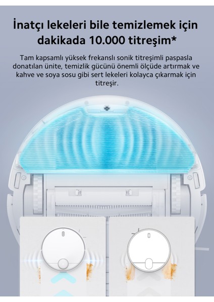 Yeni Nesil Lds Lazer Navigasyon 10.000 Titreşim/dk Sonik Titreşimle Olağanüstü Temizlik Performanslı Robot Süpürge, Onerous Lambader Hediye