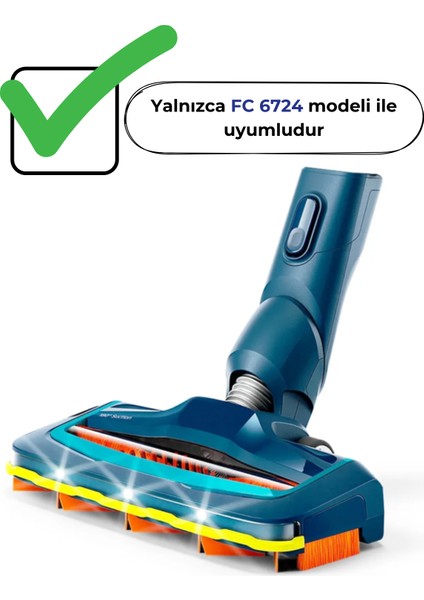 Philips Fc 6724 Speed Pro Uyumlu LED Işıklı Süpürge Emici Başlık
