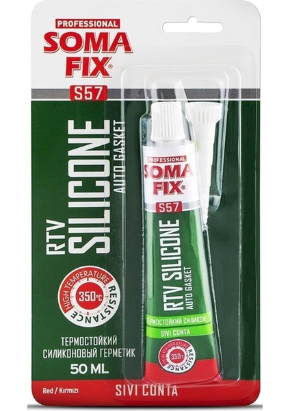 Rtv Yüksek Isı Silikonu Sıvı Conta 50 ml (Kırmızı) S57
