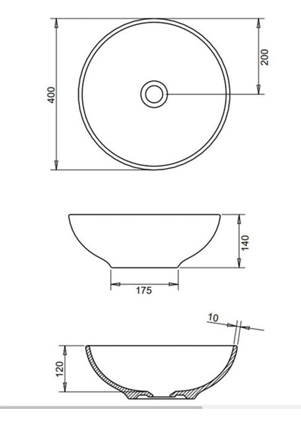 Toledo Çanak Lavabo 40 cm - Kırmızı