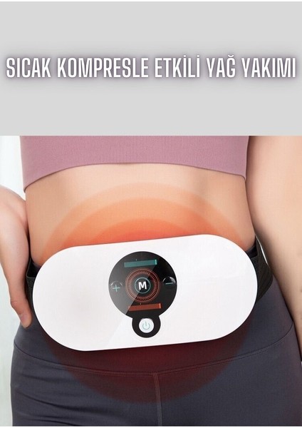Titreşimli Masaj Kemeri Sıcak Kompres Göbek Bacak Masaj Kemeri TP-1031