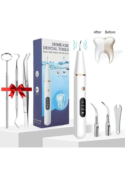 Şarjlı Ultrasonic Titreşi Mli Diş Tartar Temizleme 3 Modlu Led Işıklı 8 Farklı Alet Temizleme indirimleri