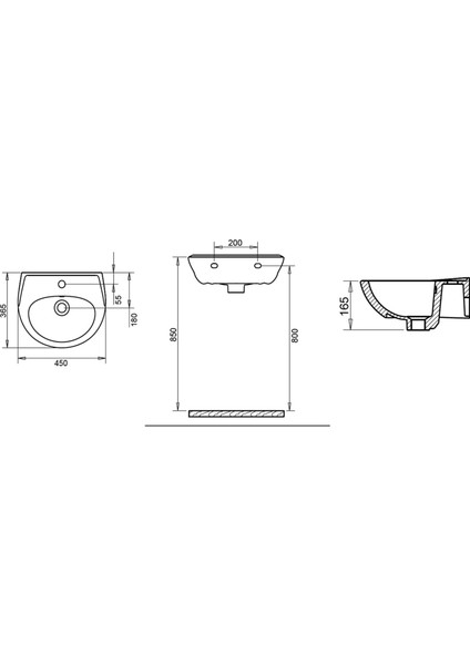 36 x 45 Oval Lavabo Dekorlu