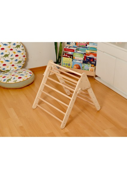 Orta Boy Tırmanma Üçgeni | Montessori Tırmanma Merdiveni | Orta Boy Tırmanma ve Denge Oyuncağı | Okul Öncesi Gelişim için Montessori Orta Boy Tırmanma Üçgeni