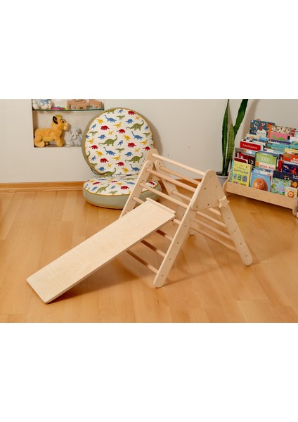 Orta Boy Tırmanma Üçgeni | Montessori Tırmanma Merdiveni | Orta Boy Tırmanma ve Denge Oyuncağı | Okul Öncesi Gelişim için Montessori Orta Boy Tırmanma Üçgeni