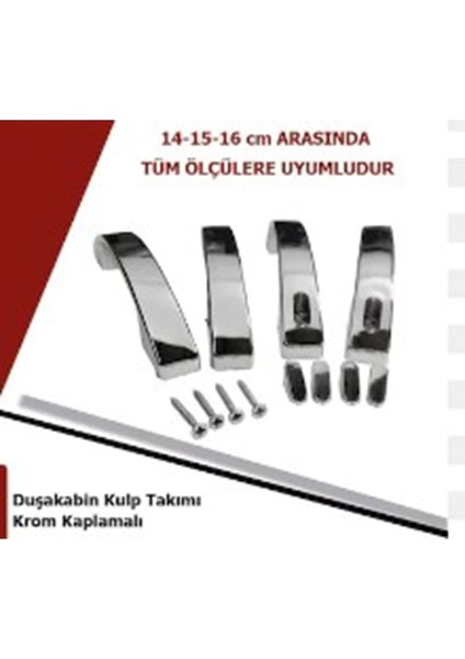 Duşakabin Kulp Takımı Krom Kaplamalı (14-15-16 cm)