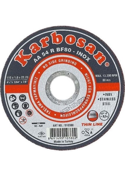 115'lik Inox Kesici ( Karbosan ) 115 mm