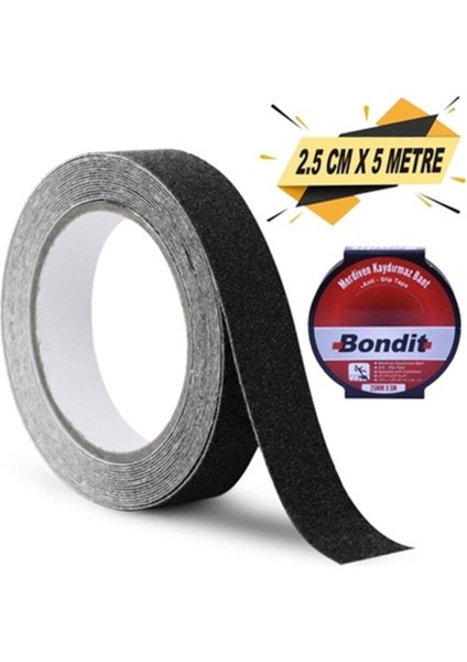 Bondit Merdiven Kaydırmaz Bant Siyah ( 25 mm x 5 mt ) Bn
