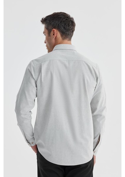 Gri Comfort Fit Gizli Düğmeli Yaka Gömlek fırsatları