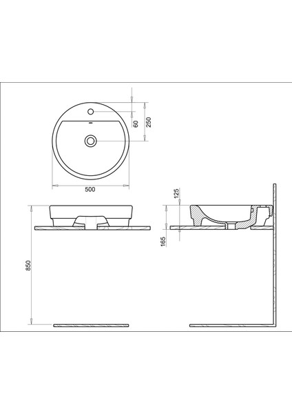 Nova Lavabo 50 cm