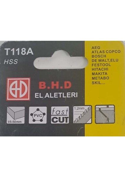 B.H.D TOOLS Dekupaj Bıçağı Metal ( Testeresi ) T118A Hss B.h.d