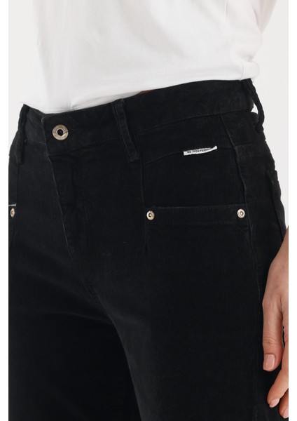 Nairobi Wide Leg Geniş Paça Kadife Pantolon 25 - Siyah fırsatları