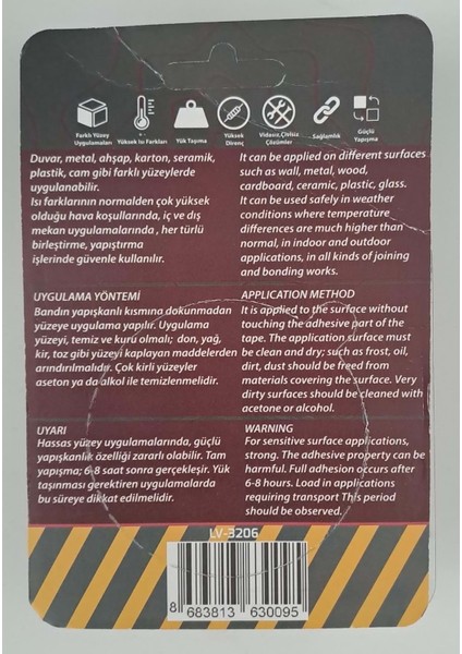 Şeffaf Çift Taraflı Vhb Akrilik Silikon Bant 19 mm x 1,5 metre