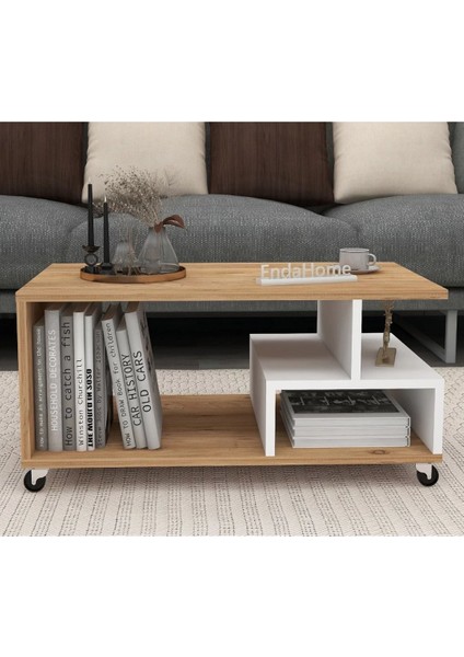Home Enda Sultan Tekerlekli Orta Sehpa 86,5 x 50 cm Atlantik Çam