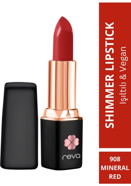 Shimmer Lipstick Işıltı Ruj 4 gr No: 908 Vegan & Temiz İçerik