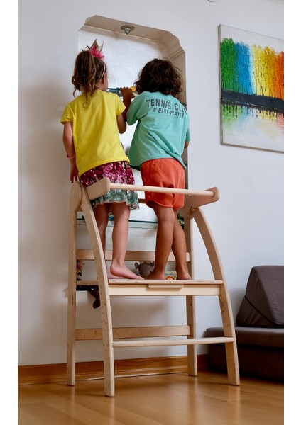 Pikler Montessori Ikiz Öğrenme Kulesi | Katlanabilir Özellikli Ahşap Öğrenme Kulesi | mutfak Için Öğrenme Kulesi fiyatları