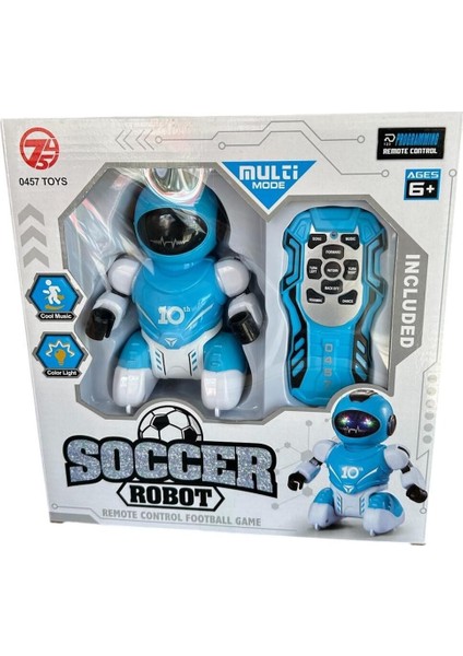 Uzaktan Kumandalı Futbolcu Robot Sesli ve Işıklı Şarjlı