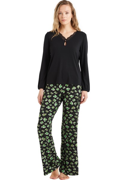 Kadın Pijama Takımı 60507 - Siyah