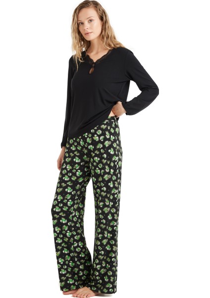 Kadın Pijama Takımı 60507 - Siyah