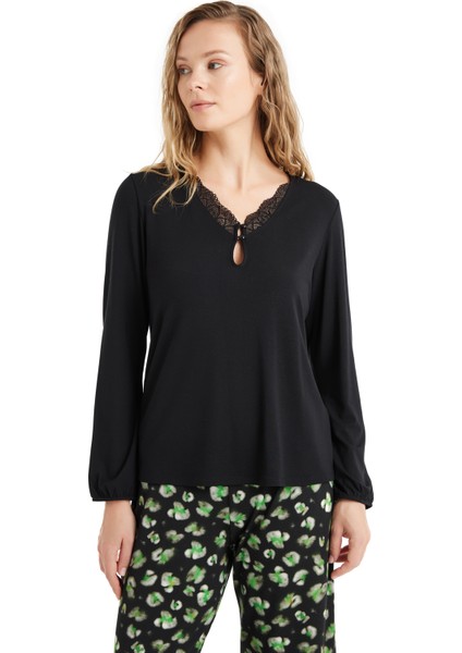 Kadın Pijama Takımı 60507 - Siyah