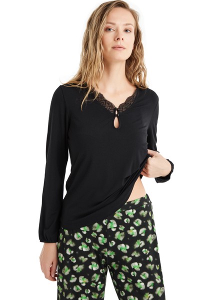 Kadın Pijama Takımı 60507 - Siyah