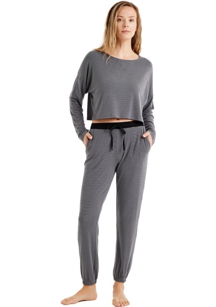 Kadın Pijama Takımı 60478 - Gri
