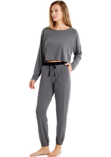 Kadın Pijama Takımı 60478 - Gri