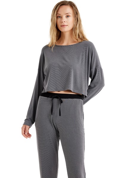 Kadın Pijama Takımı 60478 - Gri