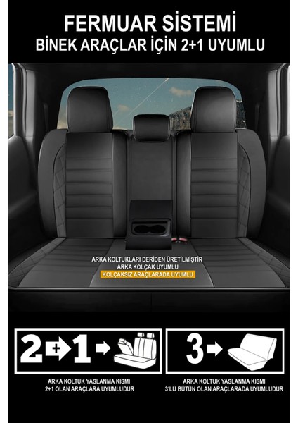Ssangyong Actyon Luks A200 Xdi 2.0 4x4 4/at 2010 Trend Serisi Uyumlu 5 Koltuk Oto Koltuk Kılıfı Lüks Özel Deri Terletme Kokma Yapmaz Siyah