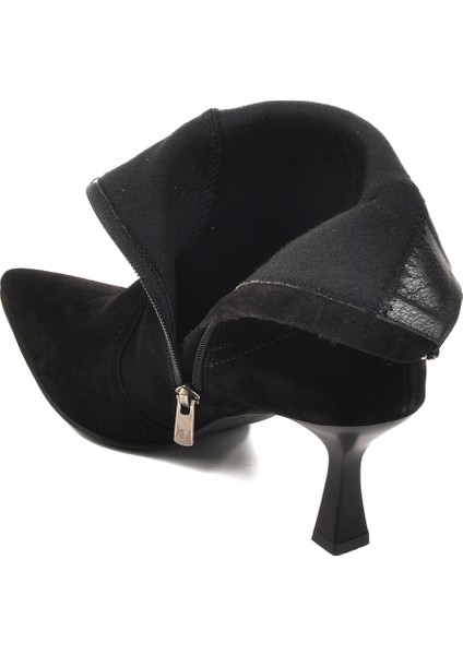 Hakiki Deri Siyah Süet Kadın Topuklu Bot fırsatları