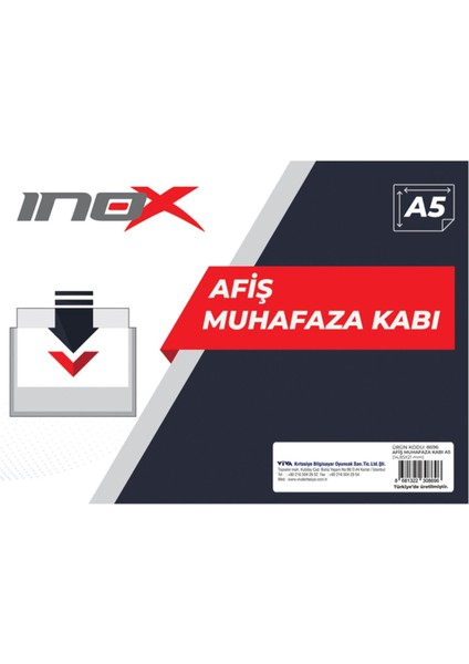 A5 Afiş Muhafaza Kabı 8696 - Şeffaf Plastik Afiş Kılıfı 10 Adet
