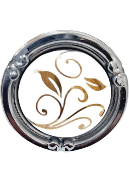 Porselen Düğme Kulp Metal Krom Beyaz Desenli / 5 Adet fırsatları
