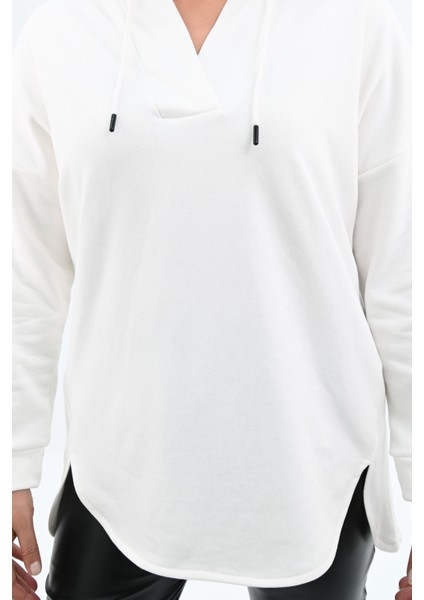 Kadın Büyük Beden Kapüşonlu Oversize Sweatshirt 1895-25 indirimleri