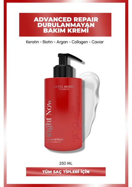 Premium Right Now Advanced Repair Yıpranmış Saçlar İçin Durulanmayan Yoğun Bakım Maskesi