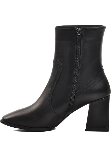 Deri Siyah Kadın Topuklu Bot fiyatları