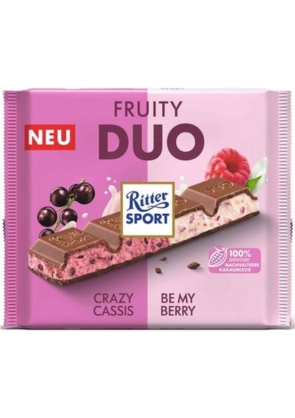 Sport Fruity Duo Sütlü Çikolata Yoğurt Ahududu Frenk Üzümü 218 gr