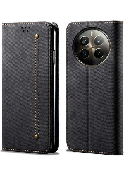 Realme 12 Pro 5g/12 Pro Plus 5g Kılıf Deri Kot Kumaş Doku Cep Telefonu Kapağı (Yurt Dışından)