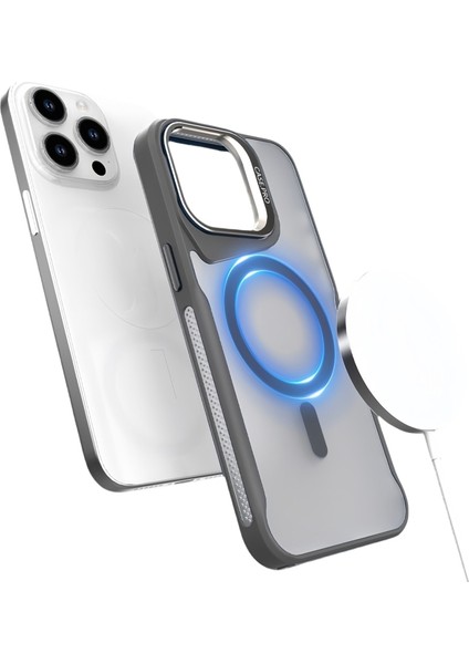 iPhone 15 Pro Max Kılıf Magsafe Özellikli Kamera Standlı Mat Cspro Kapak