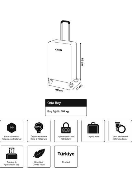 Çift Teker Slikon Kırılmaz Valiz