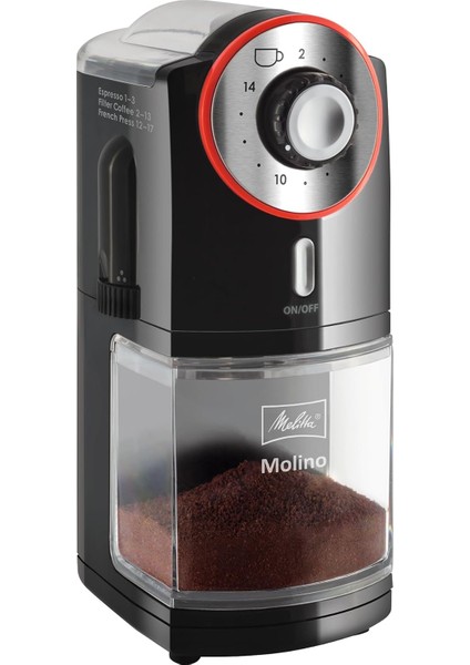 1019-01, Elektrikli Kahve Değirmeni, Düz Öğütme Diski + Melitta 2200551-9 Auslese Öğütülmüş Kahve, 500 G