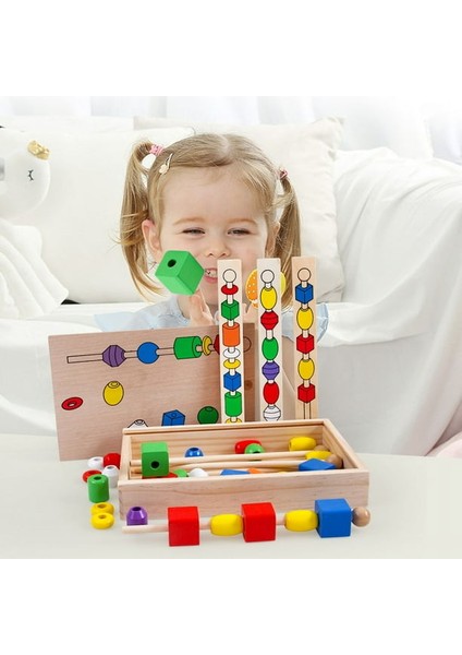 Circle Toys Ahşap Line Up Intellectual Beads Box