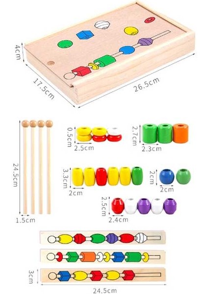 Circle Toys Ahşap Line Up Intellectual Beads Box