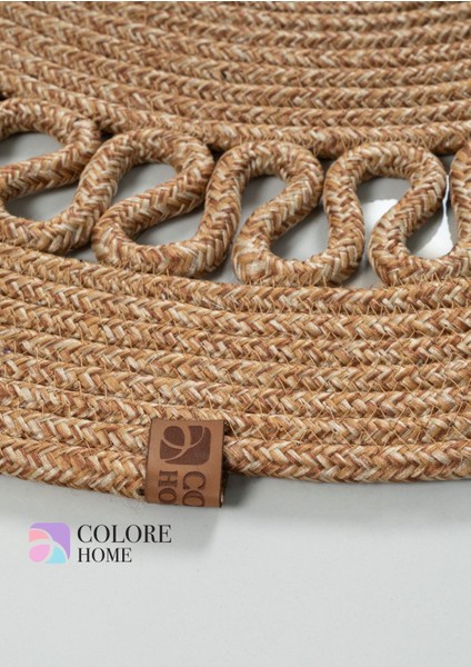 Bej Oval Hasır Jüt Kilim Bohem Oval Halı El Dokuması Paspas fırsatları